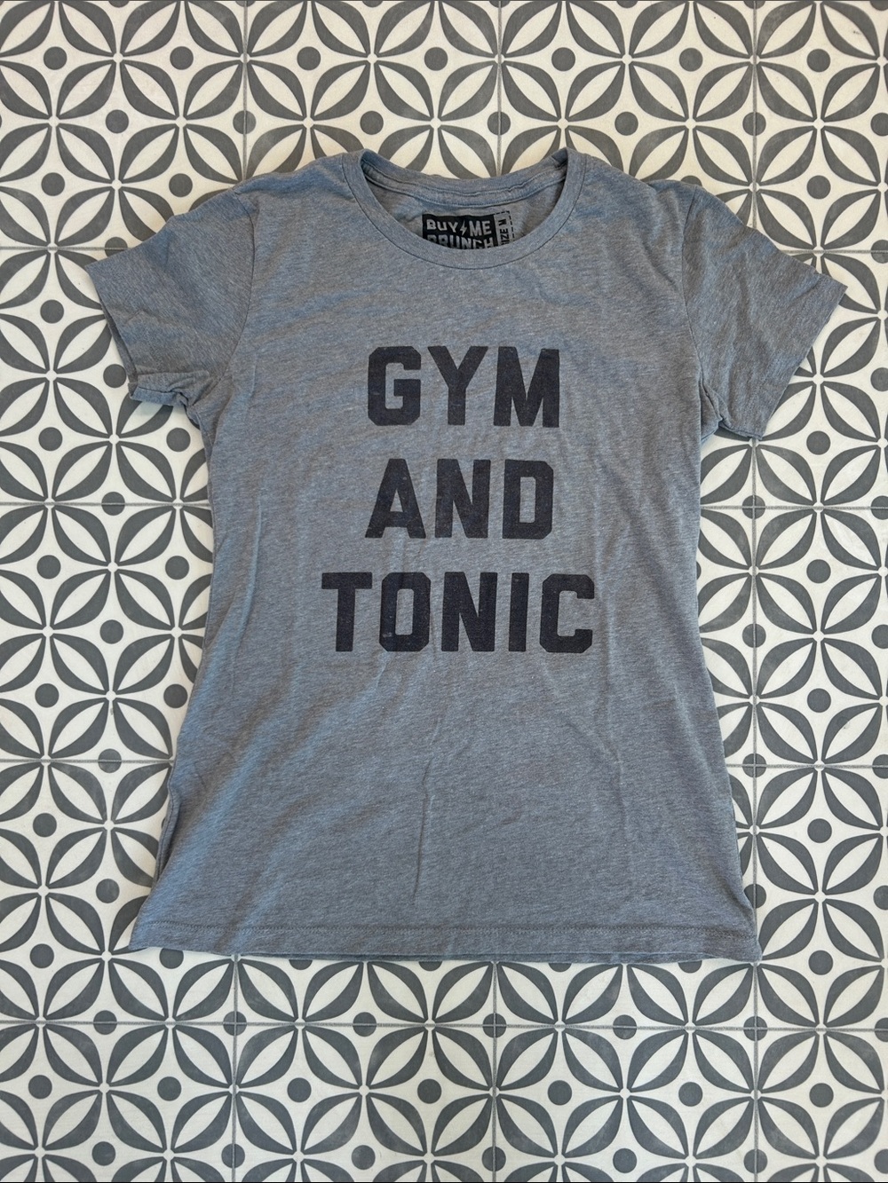 Buy Me Brunch Gray "Gym and Tonic" Short Sleeve Tee